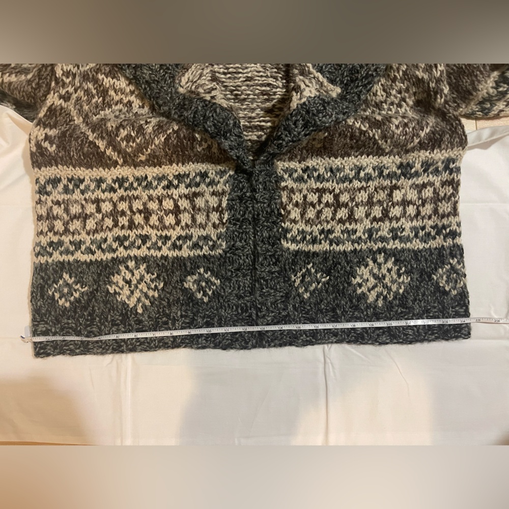 Eddie Bauer Hand Knit wool cardigan Size L/XL - Picture 9 of 9